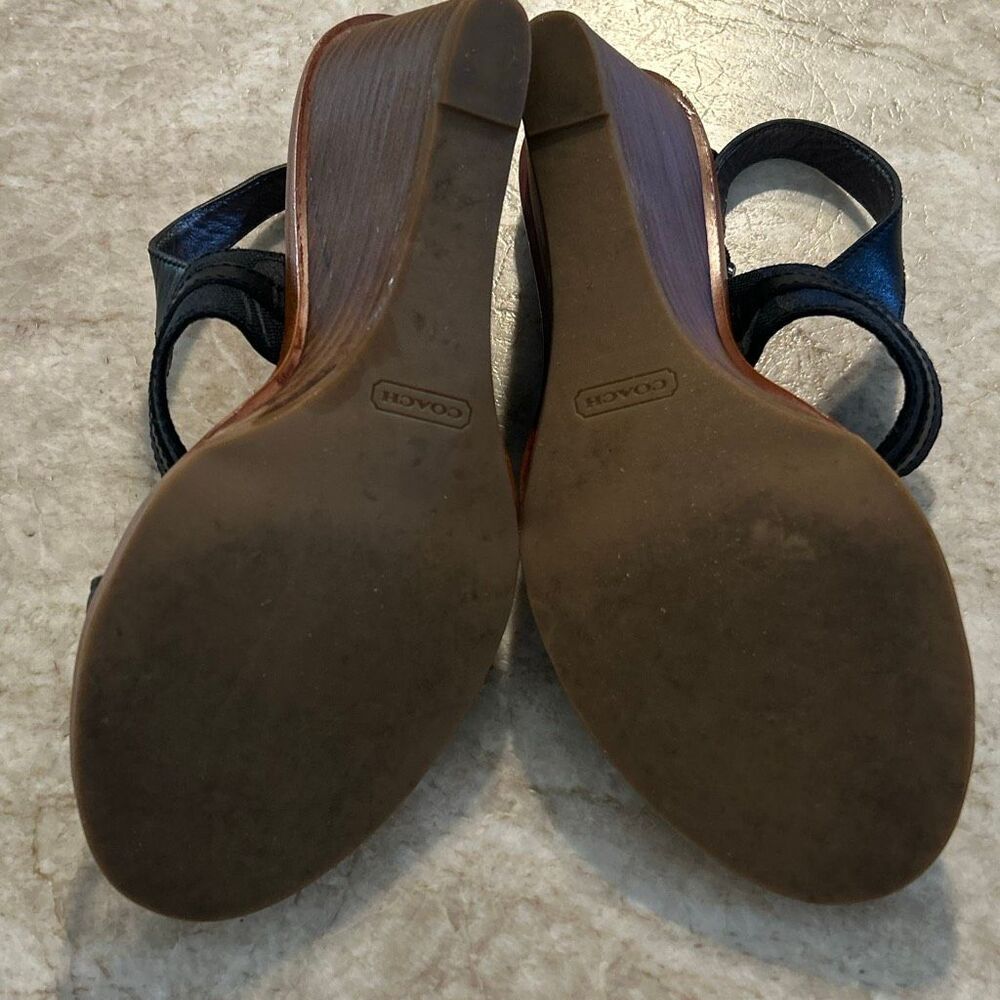 COACH Wedge Black Sandals - Picture 10 of 11